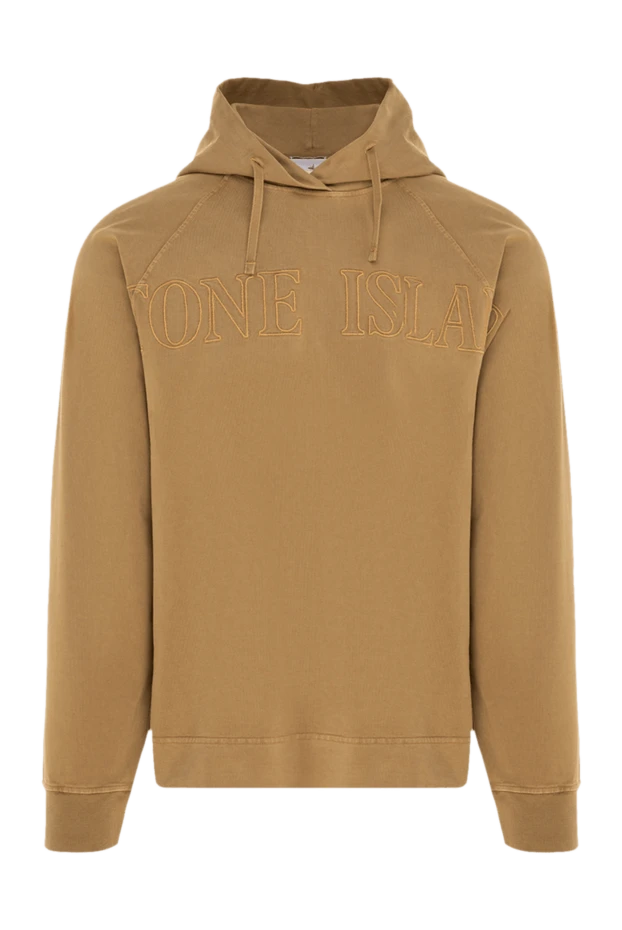 Stone Island man cotton hoodie for men, yellow купить с ценами и фото 177267 - photo 1