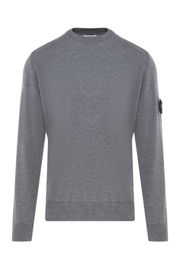 Stone Island man long sleeve wool jumper for men, gray купить с ценами и фото 177270 - photo 1