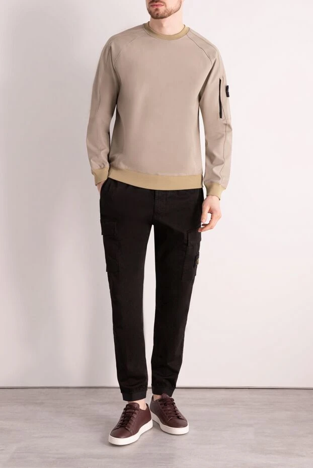 Stone Island man sweatshirt made of polyamide and elastane for men, beige купить с ценами и фото 177274 - photo 2