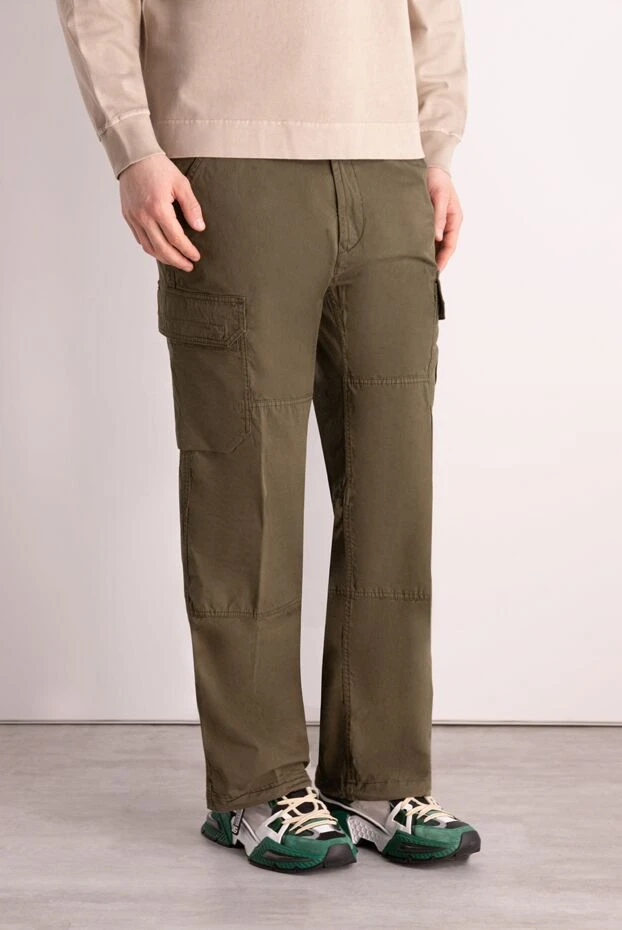 Stone Island мужские брюки карго хлопковые хаки с накладными карманами
 177279 - фото 3