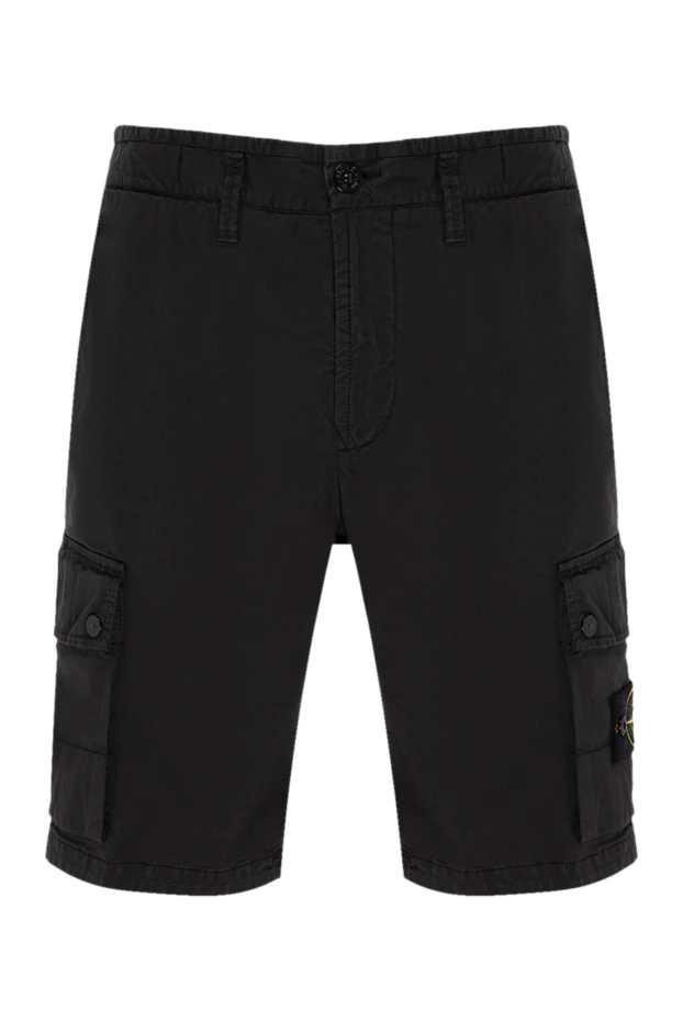 Stone Island man men's black cotton and polyamide shorts купить с ценами и фото 177280 - photo 1