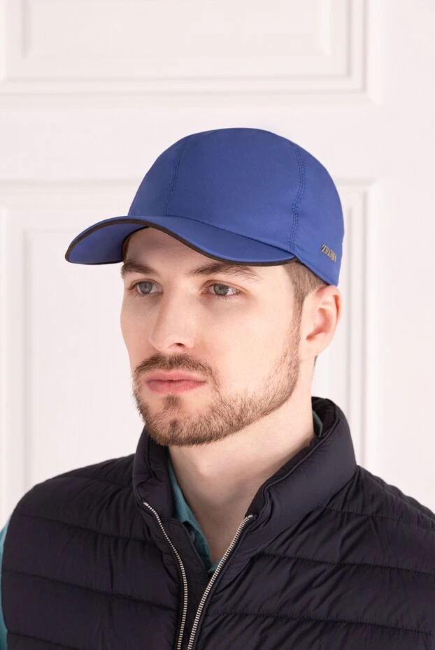 Ermenegildo Zegna man men's polyester cap blue купить с ценами и фото 177331 - photo 2