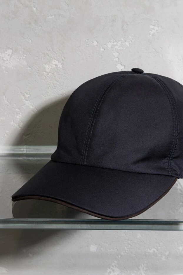 Ermenegildo Zegna универсальная темно-синяя бейсболка с минималистичным дизайном 177333 - фото 2