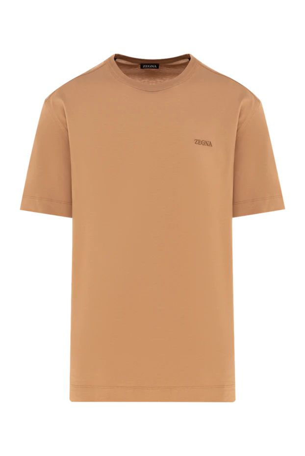 Ermenegildo Zegna man cotton t-shirt for men, brown купить с ценами и фото 177337 - photo 1