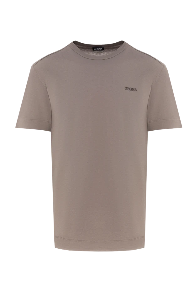 Ermenegildo Zegna man cotton t-shirt for men, brown купить с ценами и фото 177338 - photo 1