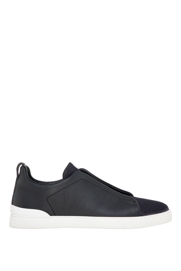 Ermenegildo Zegna man black leather sneakers for men купить с ценами и фото 177339 - photo 1