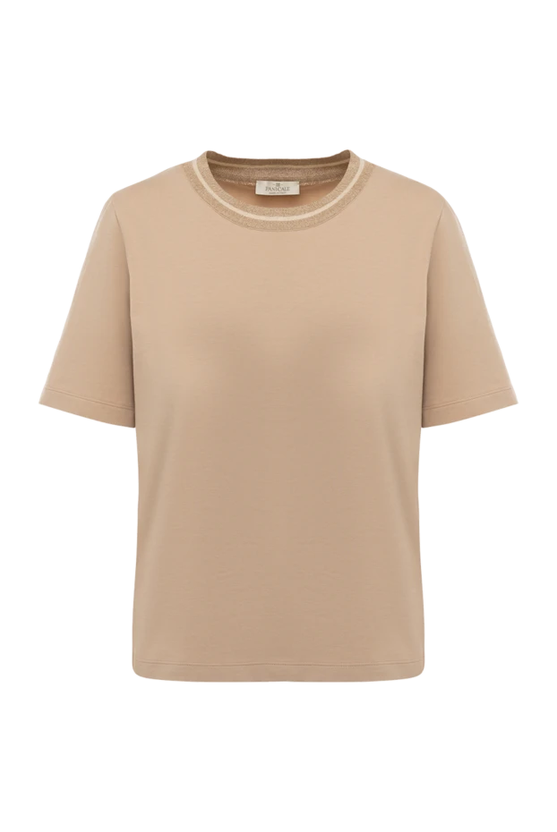 Panicale woman women's beige cotton and elastane t-shirt купить с ценами и фото 177349 - photo 1