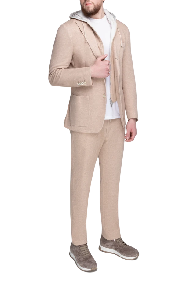 Eleventy man beige men's walking suit made of cotton and cashmere купить с ценами и фото 177504 - photo 2