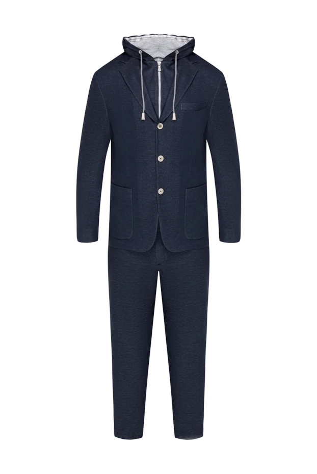 Eleventy man men's blue walking suit made of cotton and cashmere купить с ценами и фото 177505 - photo 1