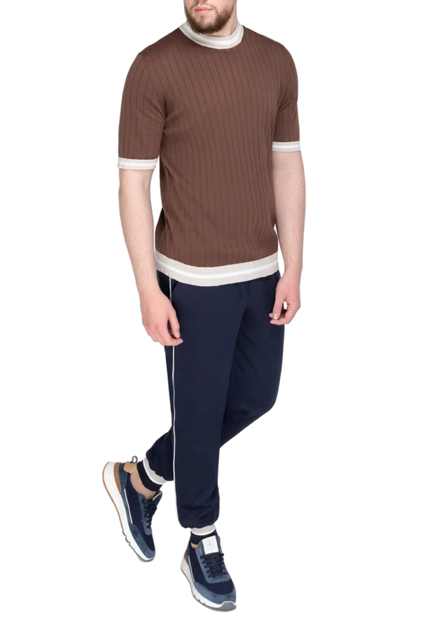 Eleventy man cotton and polyamide trousers for men, blue купить с ценами и фото 177510 - photo 2