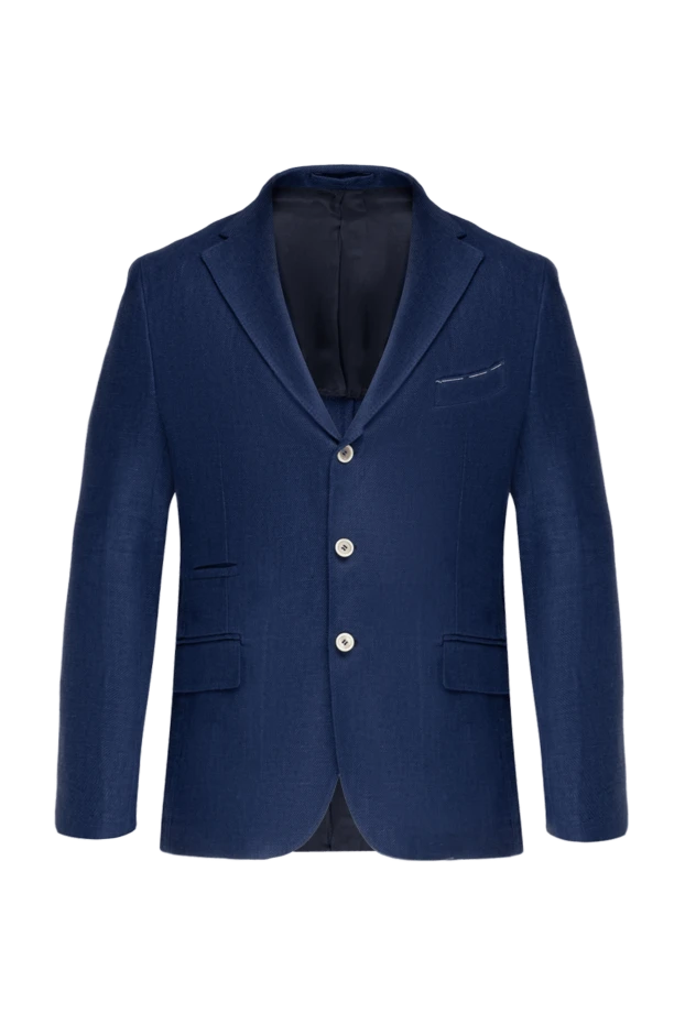 Eleventy man men's blue linen jacket купить с ценами и фото 177516 - photo 1