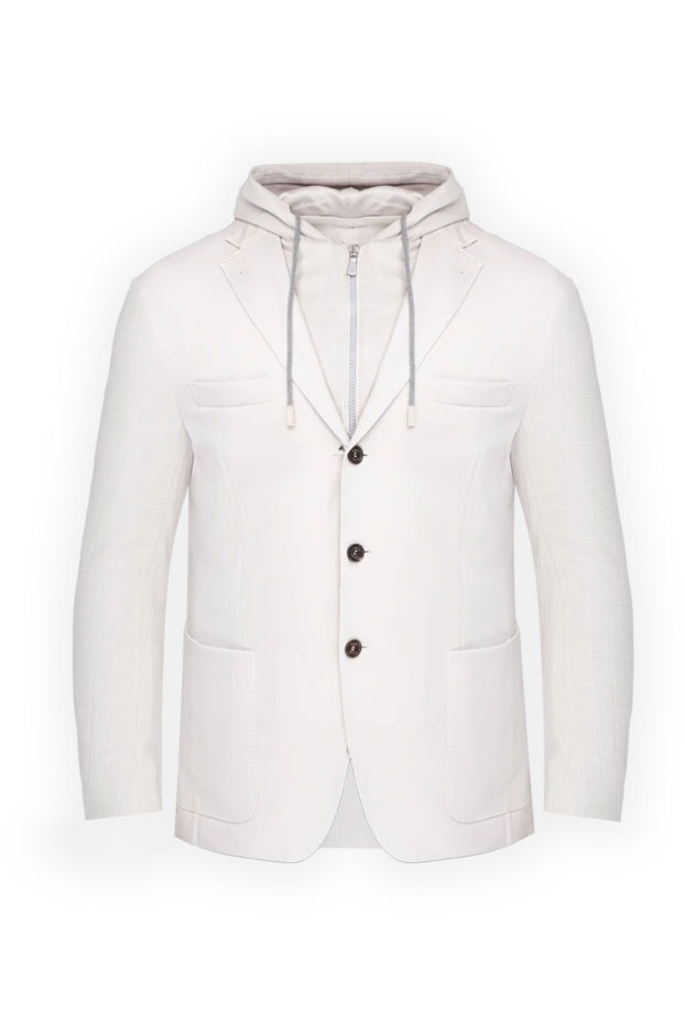 Eleventy man cotton and polyester jacket for men white купить с ценами и фото 177518 - photo 1