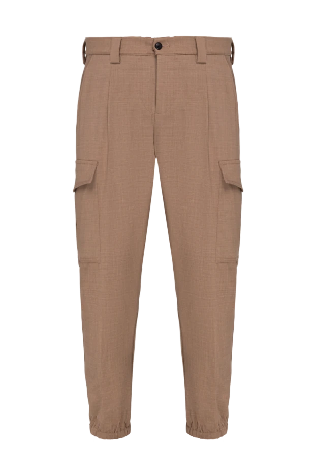 Eleventy man men's brown wool and elastane trousers купить с ценами и фото 177529 - photo 1