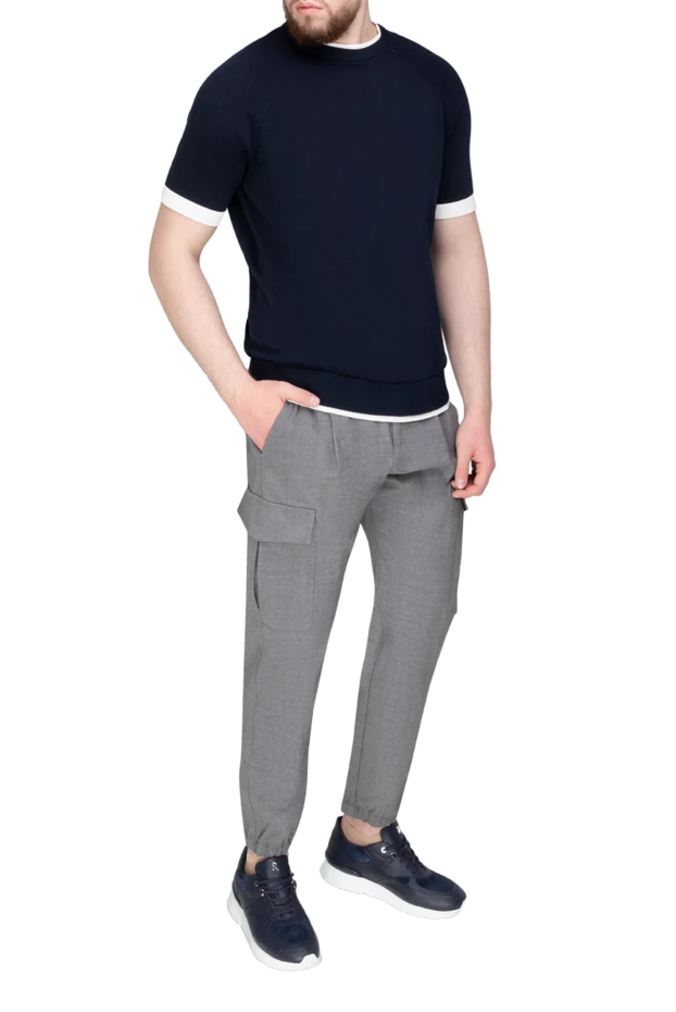 Eleventy man men's gray wool and elastane trousers купить с ценами и фото 177532 - photo 2