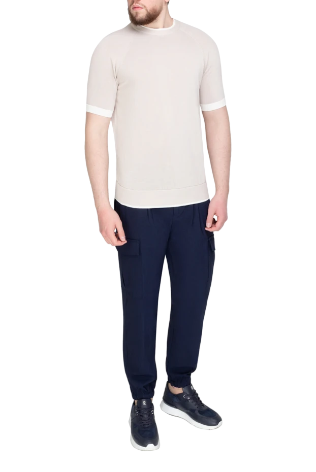 Eleventy man short sleeve cotton jumper for men, beige купить с ценами и фото 177541 - photo 2