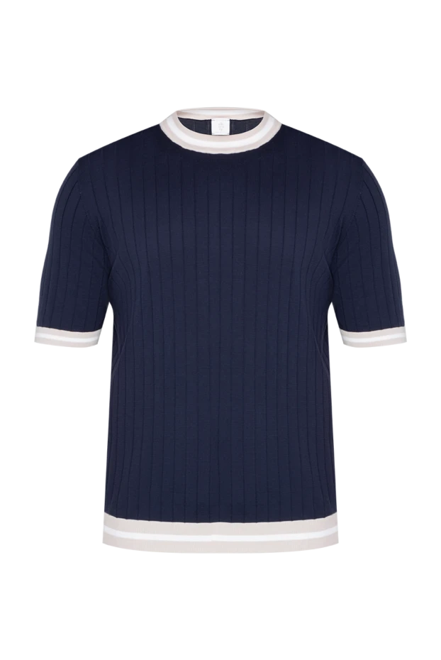 Eleventy man men's blue short sleeve cotton jumper купить с ценами и фото 177545 - photo 1