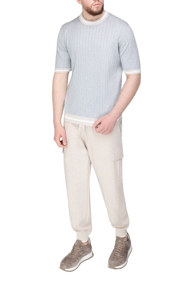 Eleventy man short sleeve cotton jumper for men, gray купить с ценами и фото 177546 - photo 2