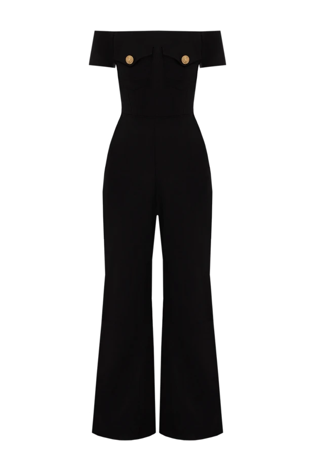 Balmain woman black women's viscose and elastane jumpsuit купить с ценами и фото 177569 - photo 1