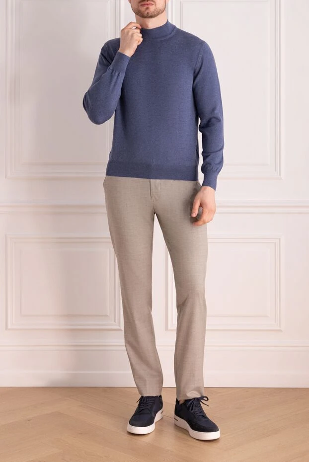 Cesare di Napoli man beige men's wool trousers купить с ценами и фото 177575 - photo 2