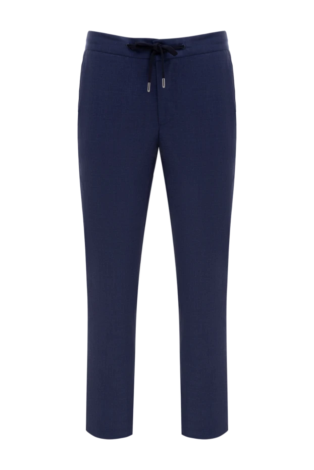 Cesare di Napoli man men's blue wool trousers купить с ценами и фото 177578 - photo 1