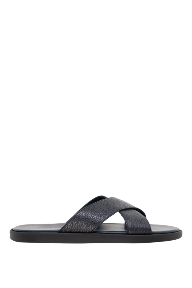 Doucal`s man men's blue genuine leather flip-flops купить с ценами и фото 177585 - photo 1