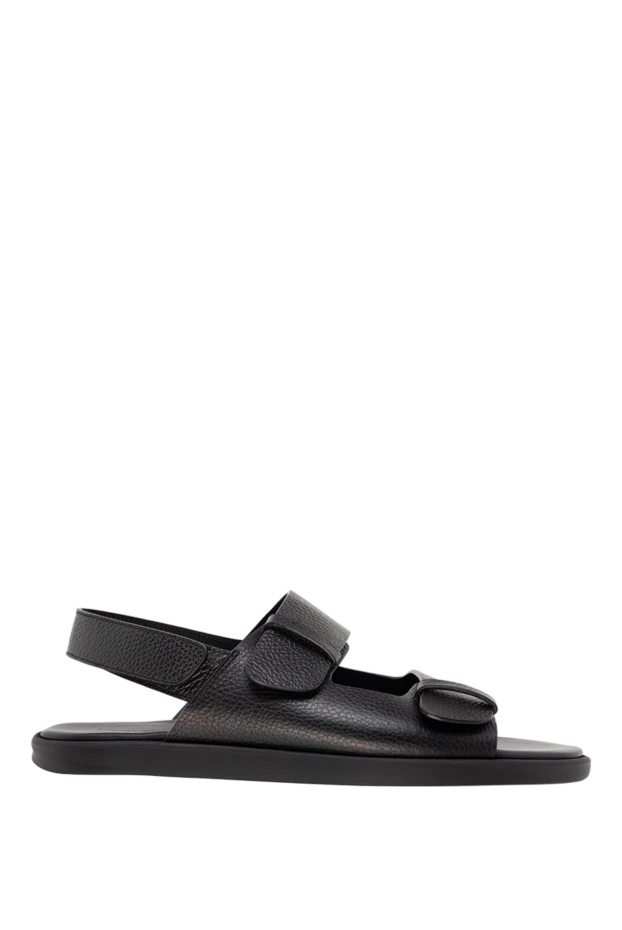 Doucal`s man black men's genuine leather flip-flops купить с ценами и фото 177587 - photo 1