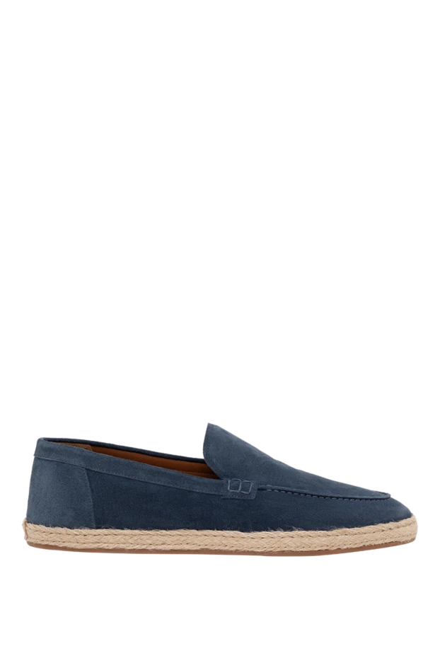 Doucal`s man men's nubuck loafers blue купить с ценами и фото 177590 - photo 1