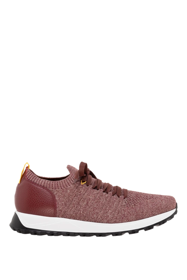 Doucal`s man men's burgundy textile and leather sneakers купить с ценами и фото 177600 - photo 1