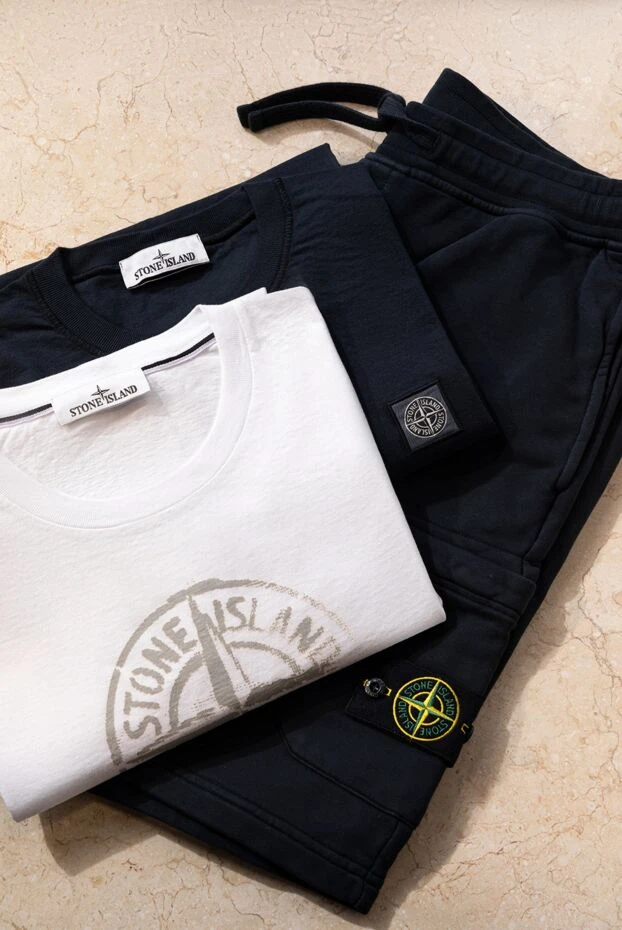Stone Island classic men's blue cotton t-shirt with patch
177612 - photo 2