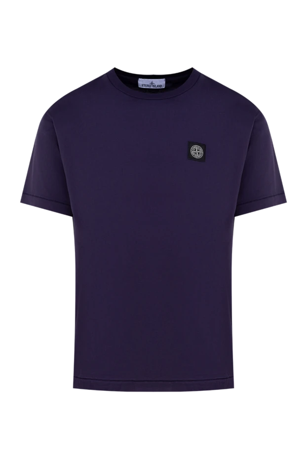 Stone Island man cotton t-shirt for men, purple купить с ценами и фото 177619 - photo 1