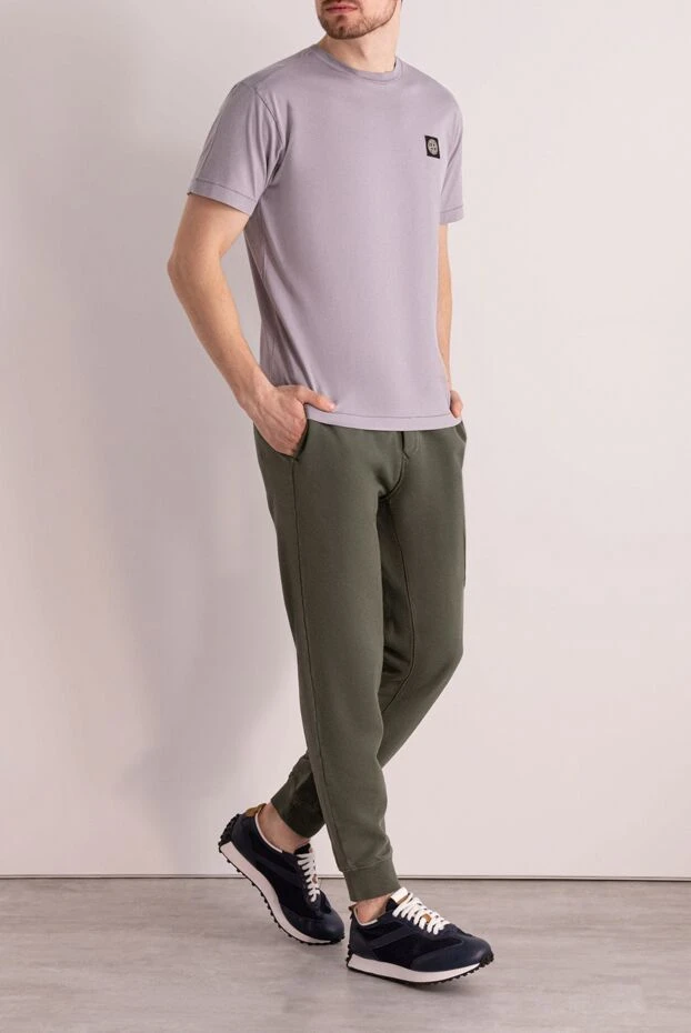 Stone Island man men's cotton trousers green купить с ценами и фото 177622 - photo 2