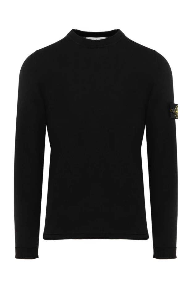 Stone Island man long sleeve cotton jumper for men, black купить с ценами и фото 177624 - photo 1