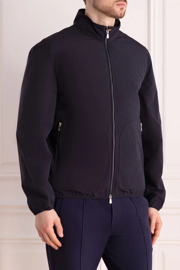 Brunello Cucinelli куртка из полиэстера и полиамида синяя мужская 177657 - фото 3