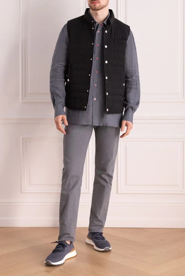 Brunello Cucinelli жилет из полиэстера и эластана мужской черный 177661 - фото 2