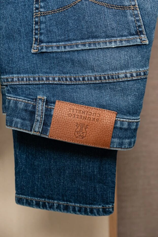 Brunello Cucinelli джинсы из хлопка и эластана синие мужские 177663 - фото 2