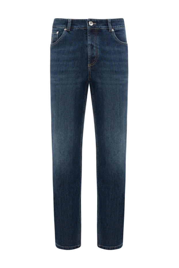 Brunello Cucinelli джинсы из хлопка и эластана синие мужские 177665 - фото 1