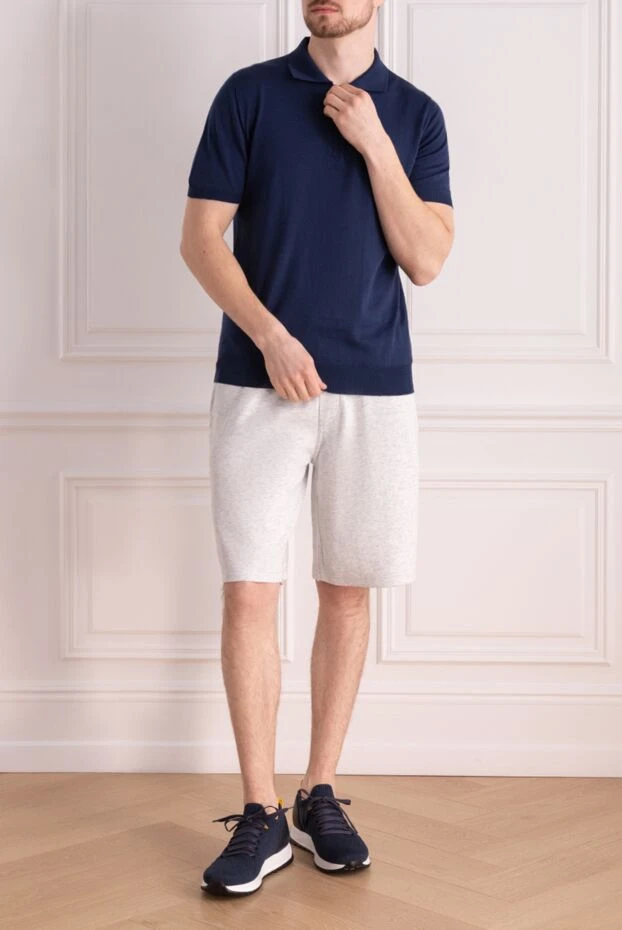 Brunello Cucinelli шорты из меланжевого трикотажа с поясом на кулиске мужские 177666 - фото 3