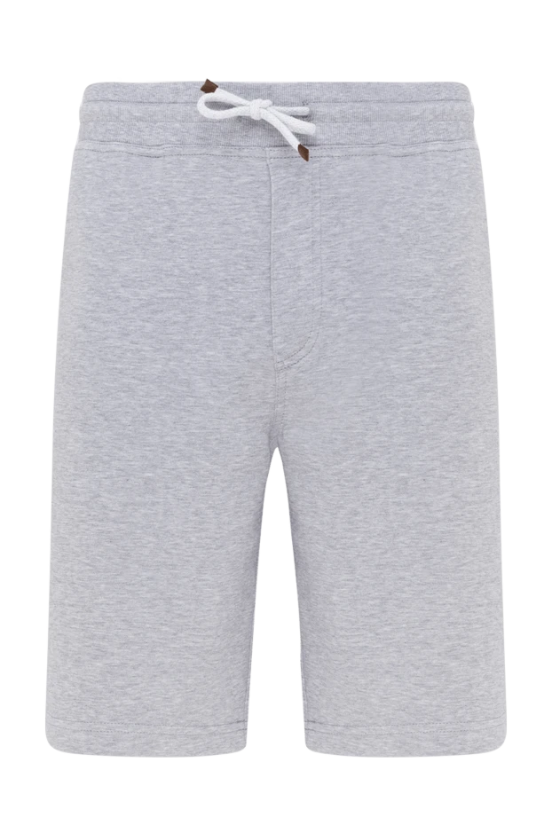 Стильные серые шорты с мягкой текстурой и поясом на кулиске - фото 1