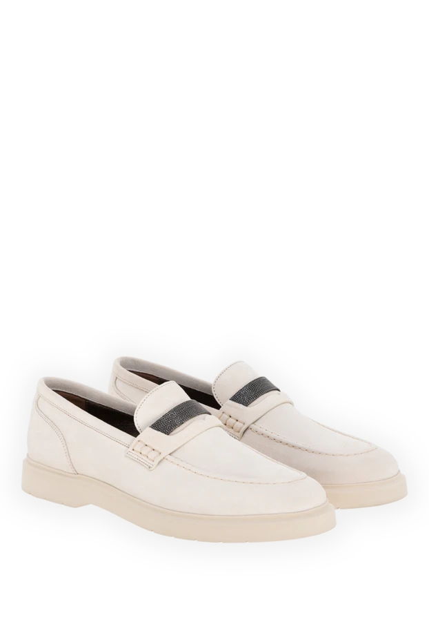 Brunello Cucinelli мокасины из натуральной кожи женские бежевые 177681 - фото 3