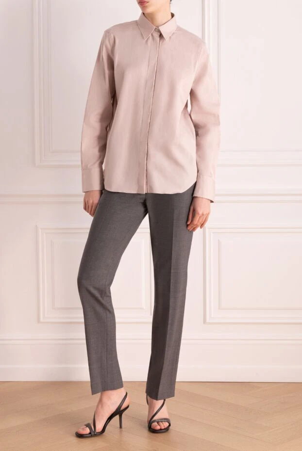 Рубашка женская бежевая - фото 2