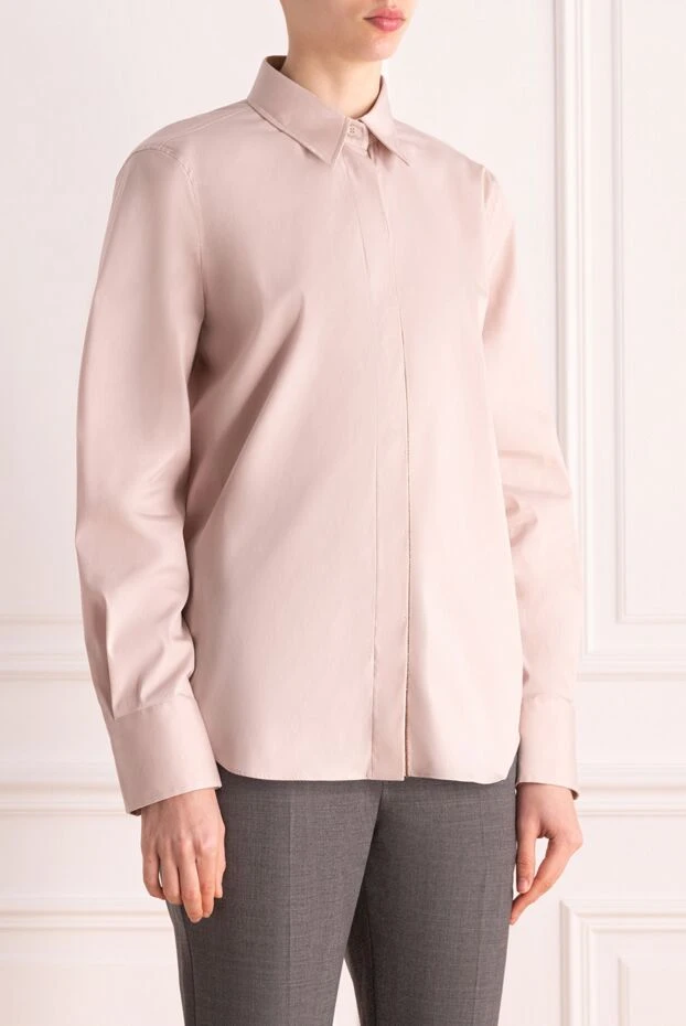 Brunello Cucinelli рубашка женская бежевая 177685 - фото 3