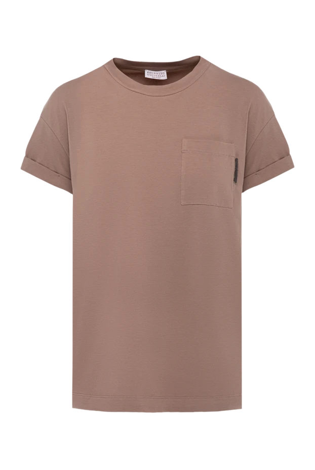 T-shirt made of cotton and elastane for women brown - photo 1