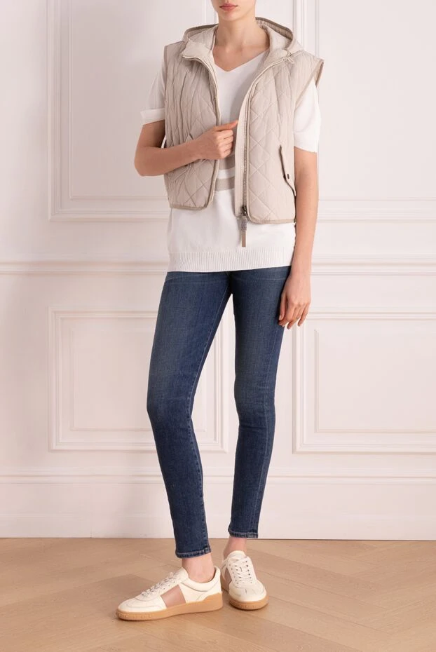 Brunello Cucinelli жилет из хлопка и полиэстера женский серый 177696 - фото 3