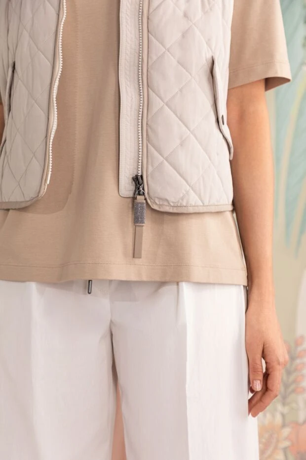 Women's cotton and polyester vest gray - photo 2