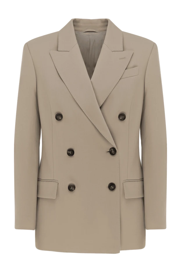 Жакет из хлопка женский бежевый - фото 1