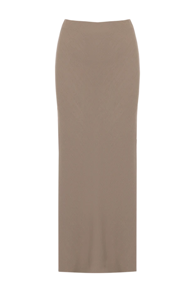 Maxi skirt made of viscose and linen for women beige - photo 1