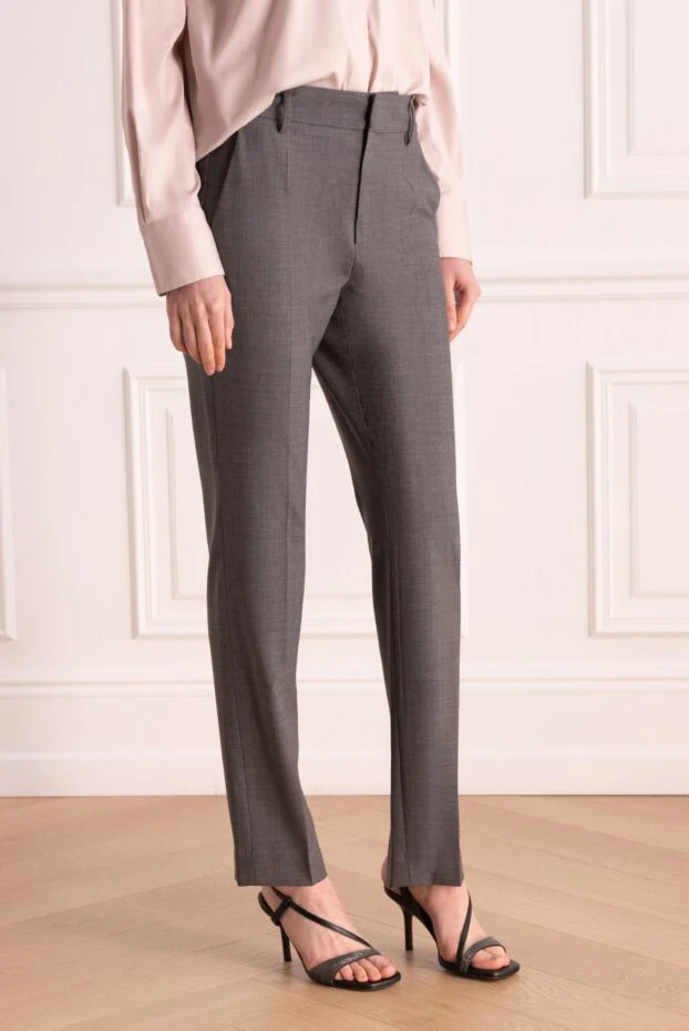 Brunello Cucinelli брюки женские серые 177701 - фото 3