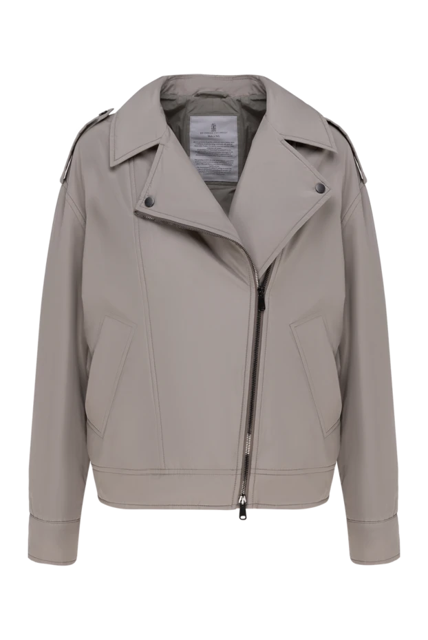 Women's gray polyester and cotton jacket - photo 1