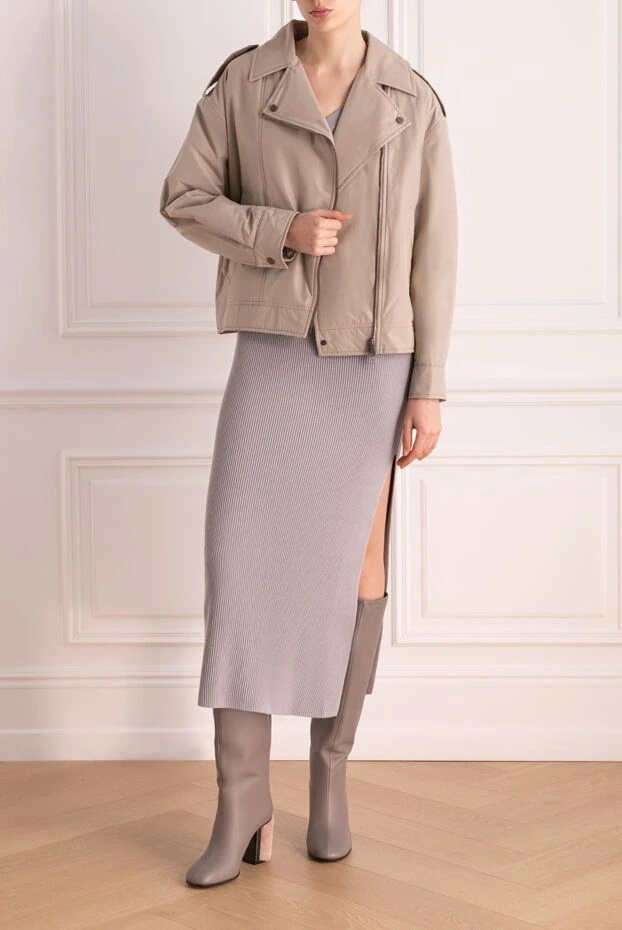 Women's gray polyester and cotton jacket - photo 2