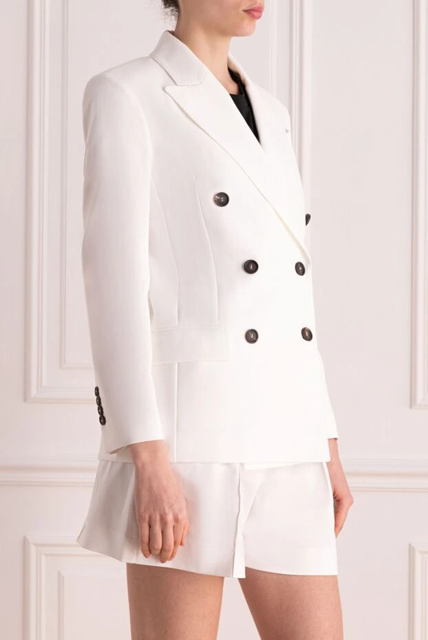 Brunello Cucinelli жакет из хлопка женский белый 177707 - фото 3